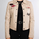 Asya - Veste cuir vintage femme