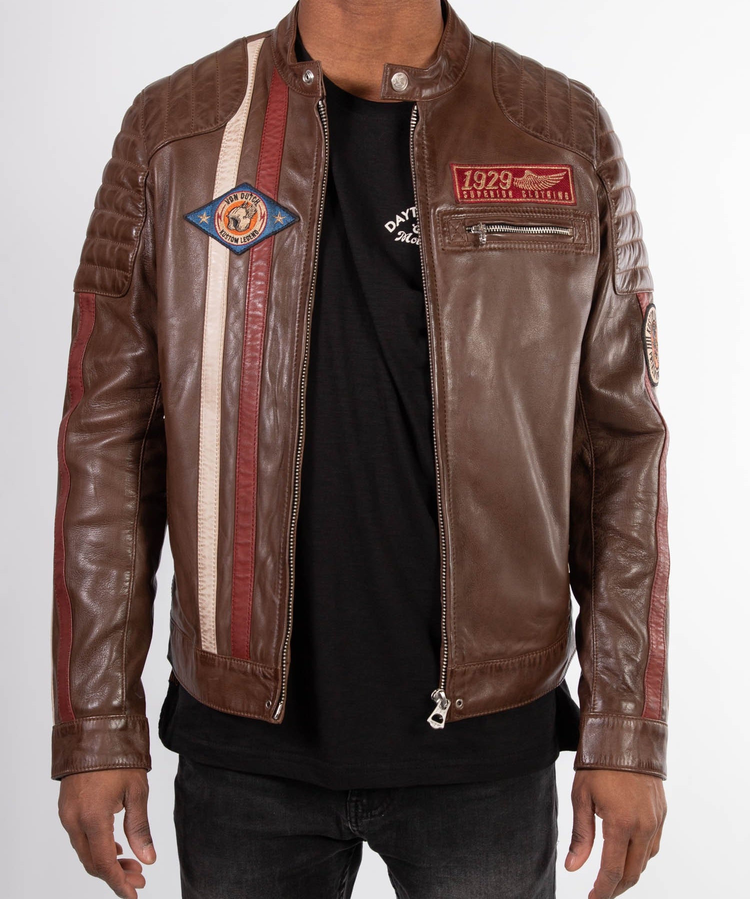 Kenny - Blouson motard cuir homme