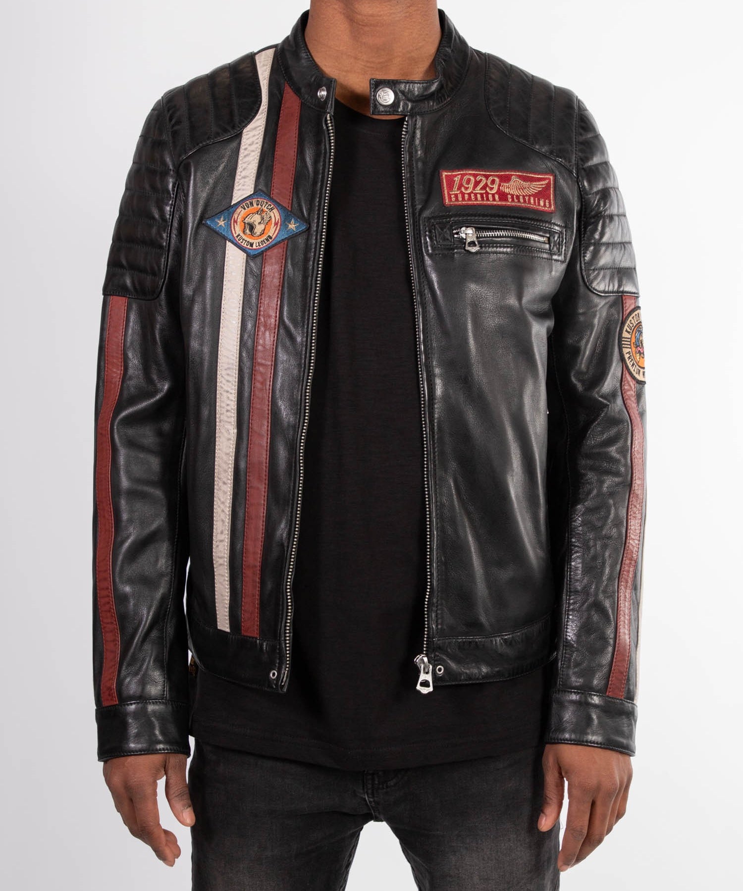 Kenny - Blouson motard cuir homme