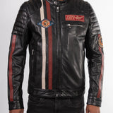 Kenny - Blouson motard cuir homme