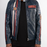 Kenny - Blouson motard cuir homme