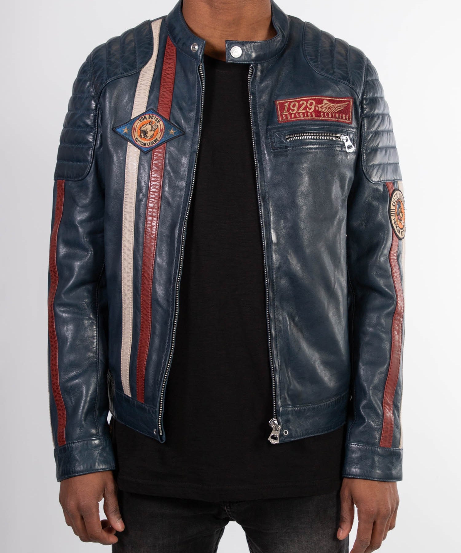 Kenny - Blouson motard cuir homme