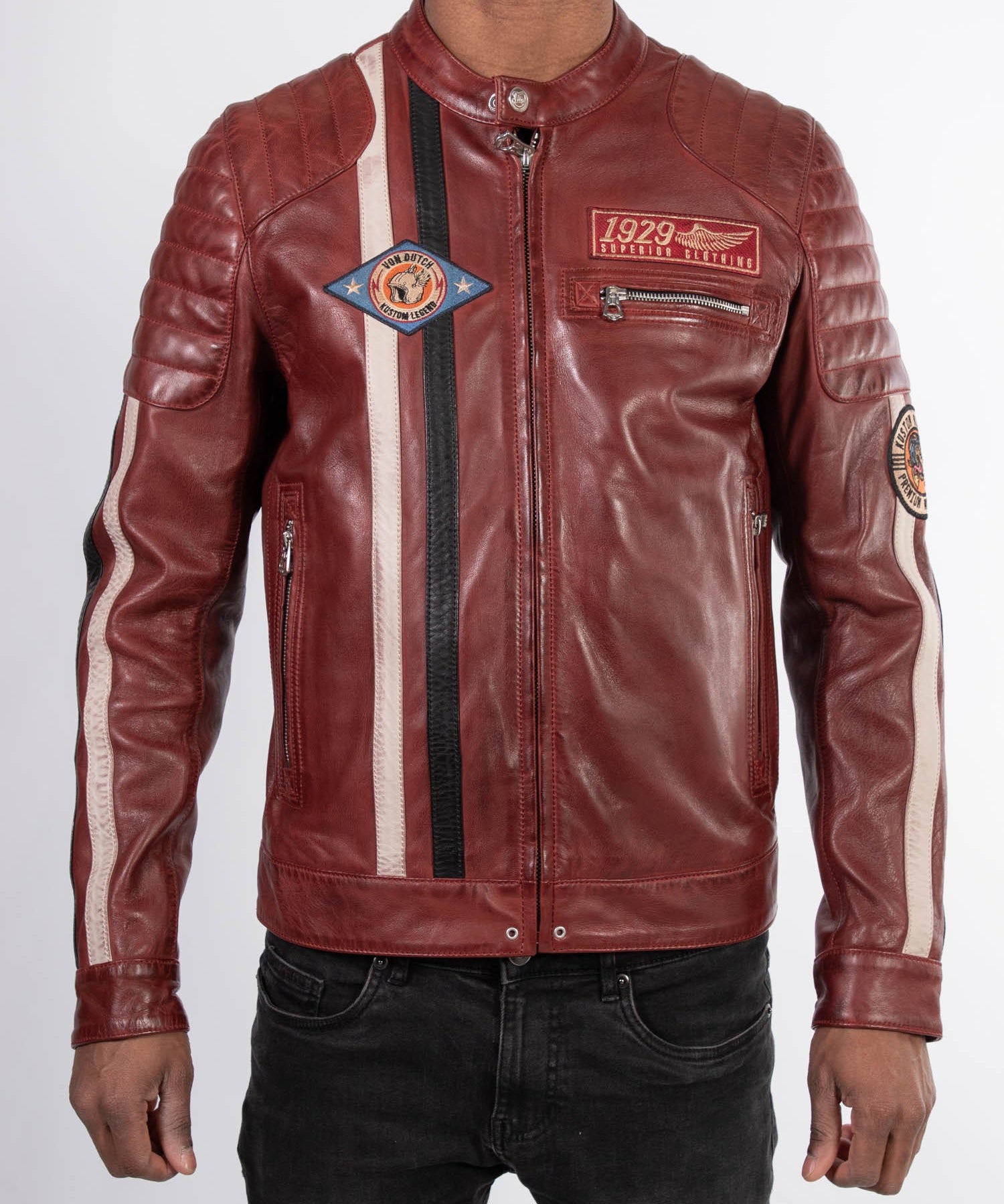 Kenny - Blouson motard cuir homme