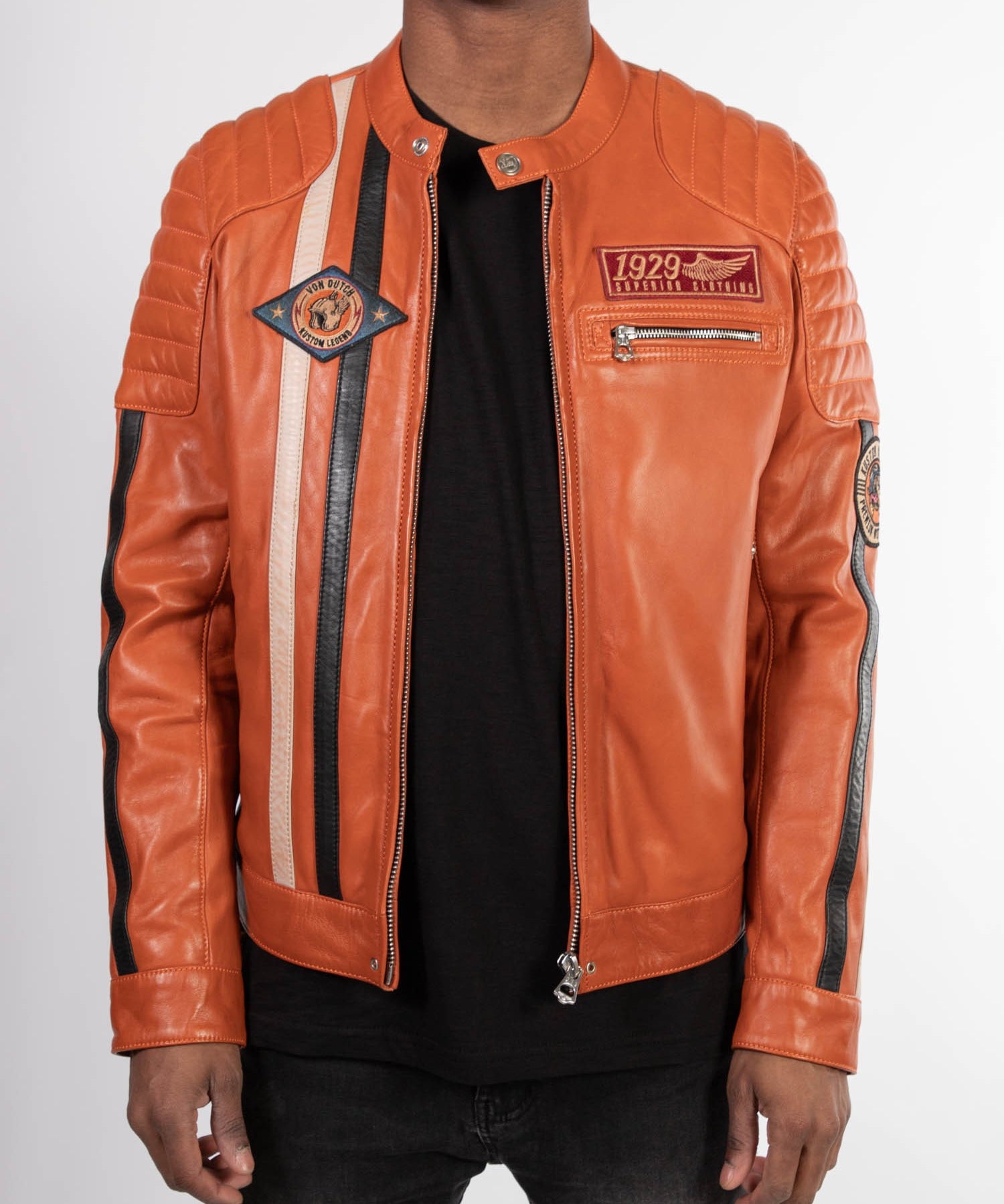 Kenny - Blouson motard cuir homme