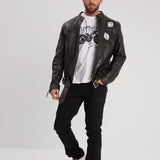 Akron - Blouson motard esprit rock