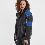 Duncan - Veste cuir oversize racing