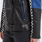 Duncan - Veste cuir oversize racing