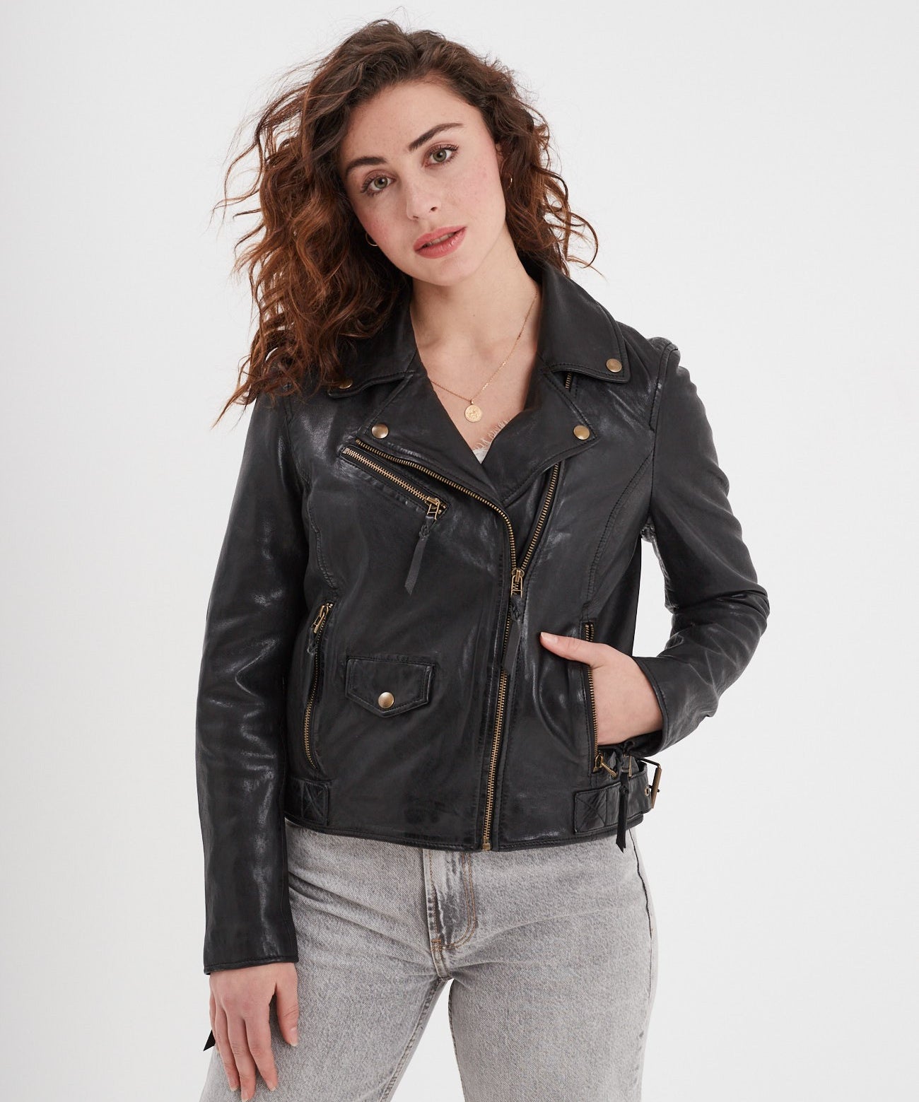 Dudley - Blouson cuir femme