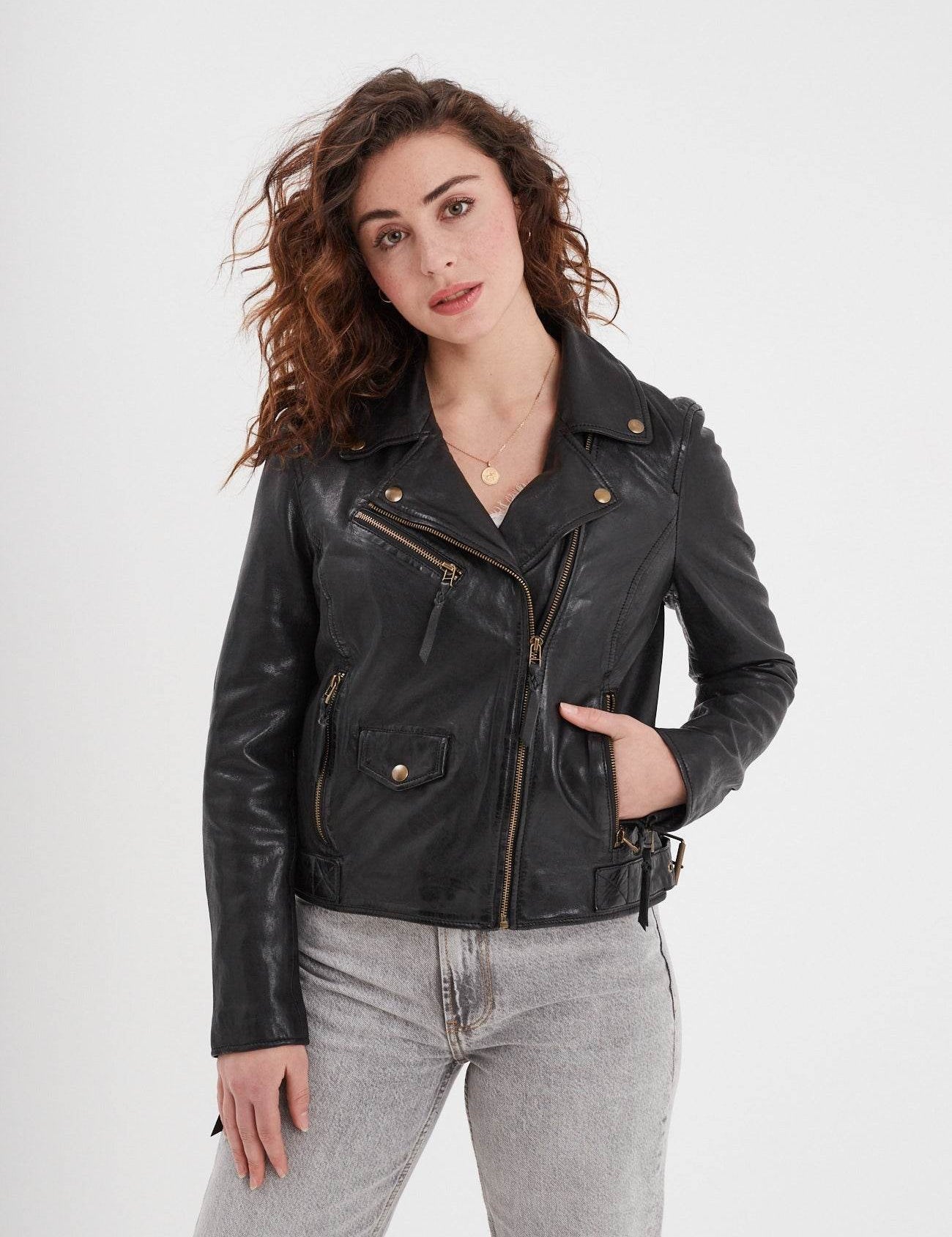 Dudley - Blouson cuir femme