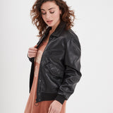 Exeter - Bomber cuir femme