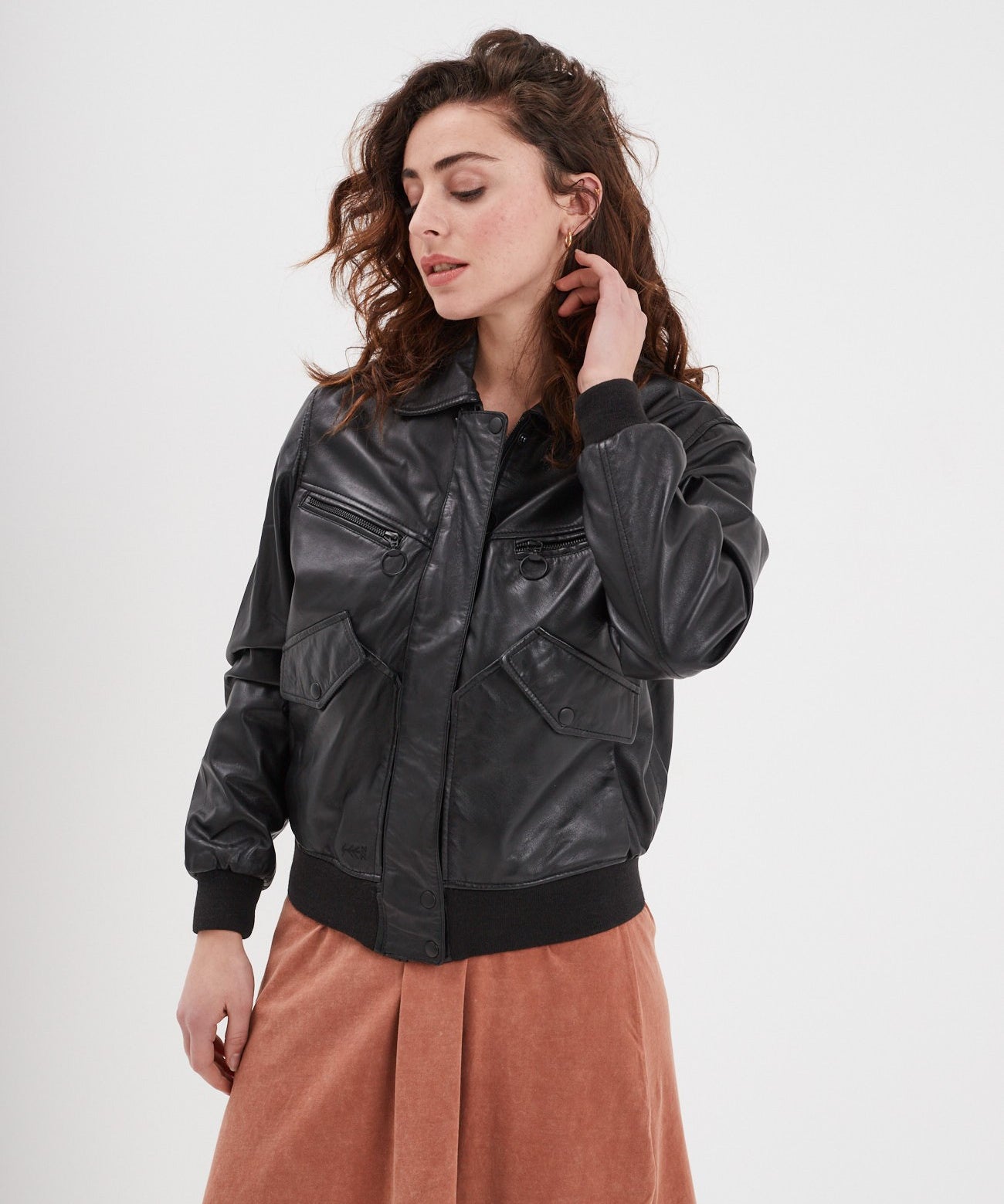 Exeter - Bomber cuir femme