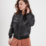 Exeter - Bomber cuir femme