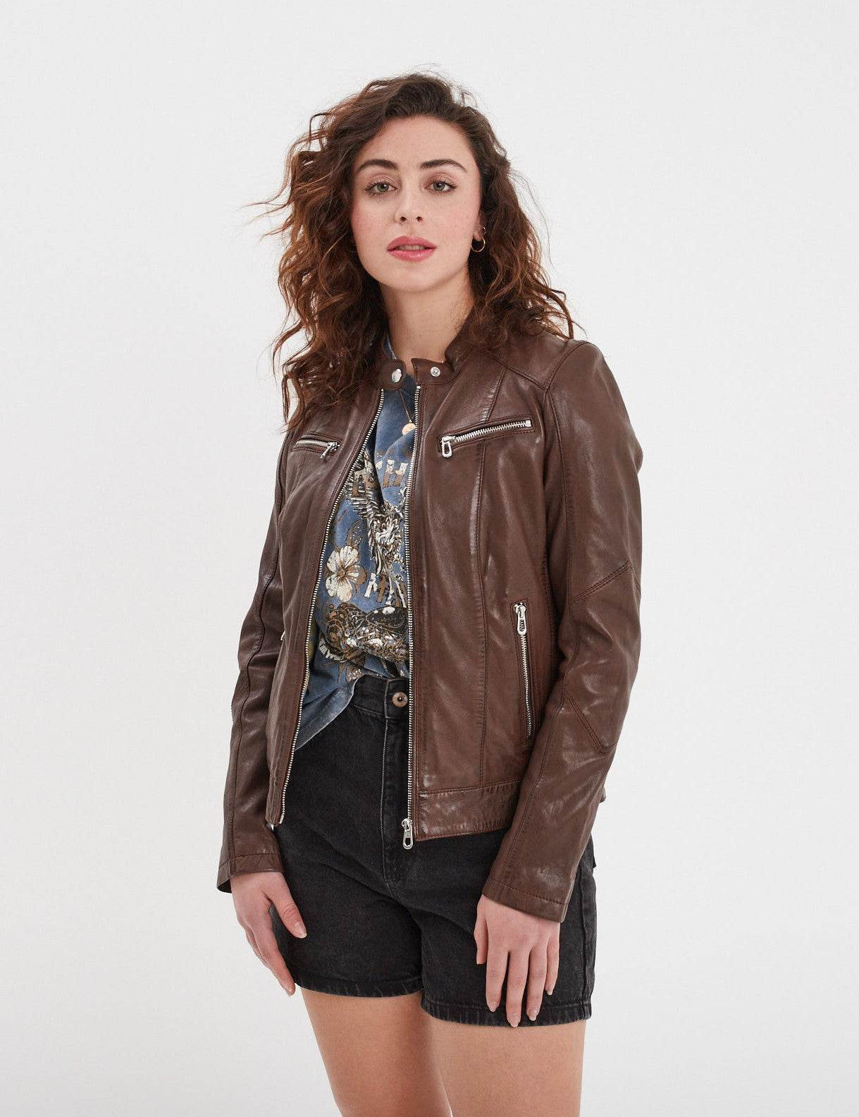 Jolya - Blouson cuir femme