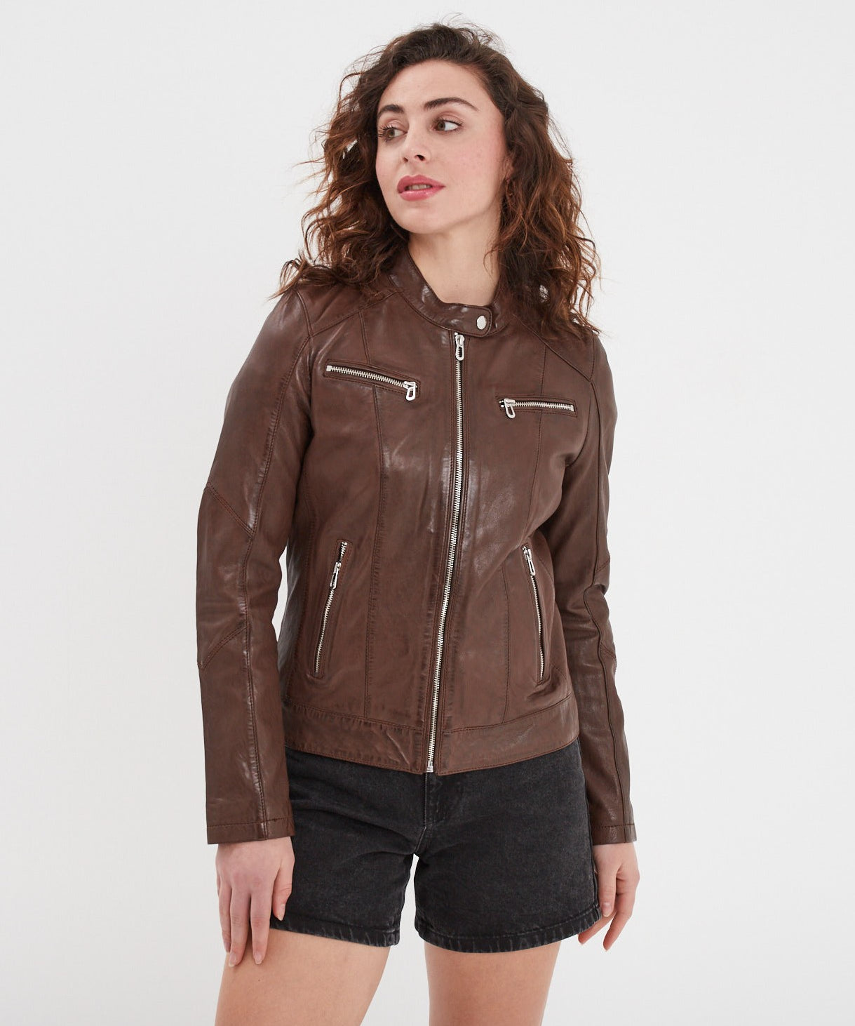 Jolya - Blouson cuir femme