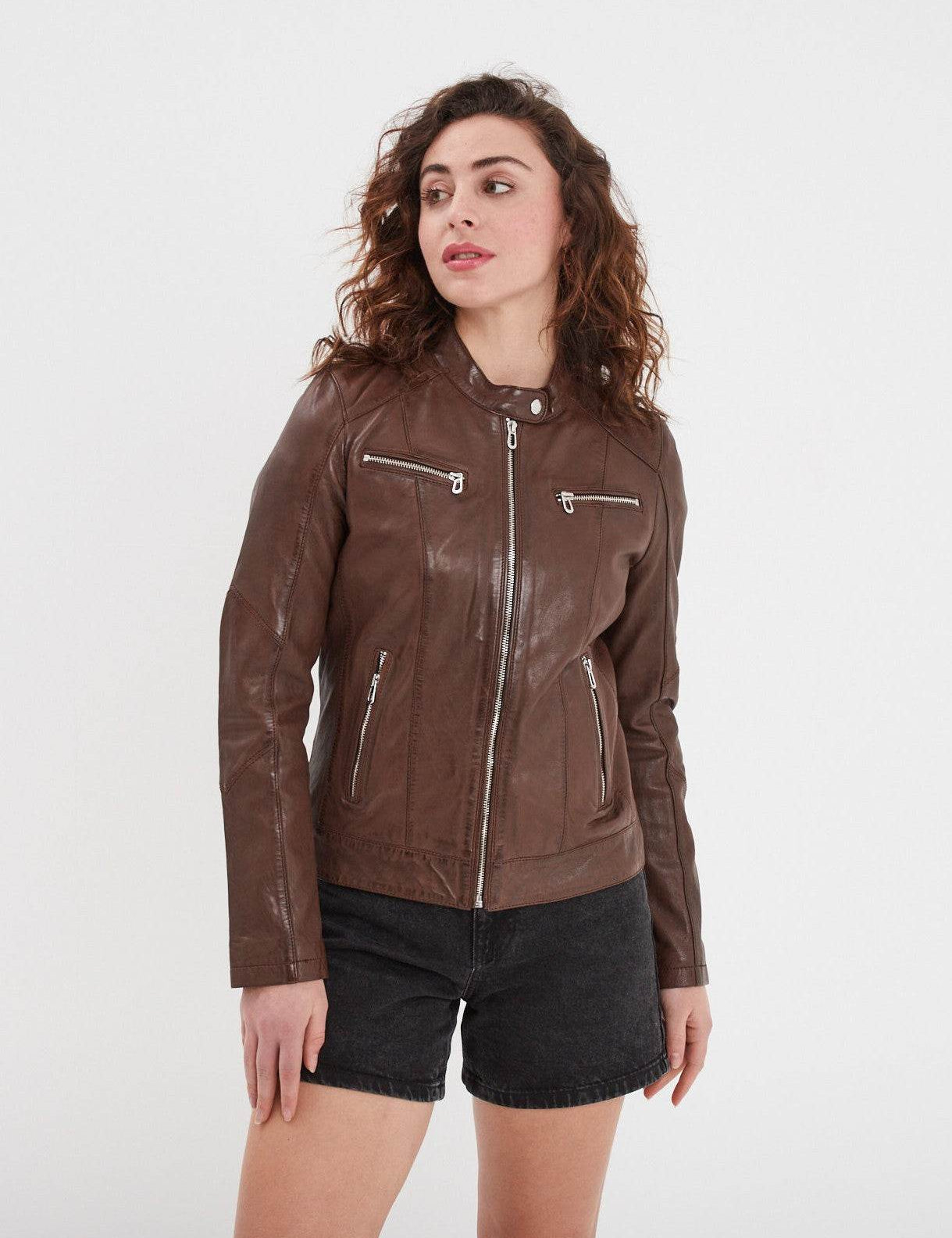 Jolya - Blouson cuir femme