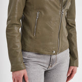 Olympe - Blouson biker cuir femme