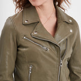 Olympe - Blouson biker cuir femme