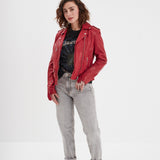 Paula - Blouson biker cuir femme