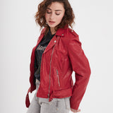 Paula - Blouson biker cuir femme