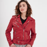 Paula - Blouson biker cuir femme