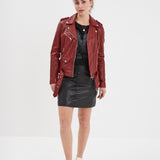 Paula - Blouson biker cuir femme