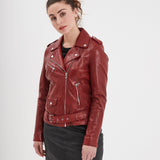 Paula - Blouson biker cuir femme