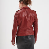 Paula - Blouson biker cuir femme