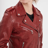 Paula - Blouson biker cuir femme