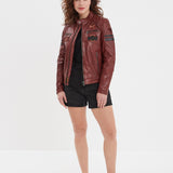 Walkora - Blouson moto vintage femme