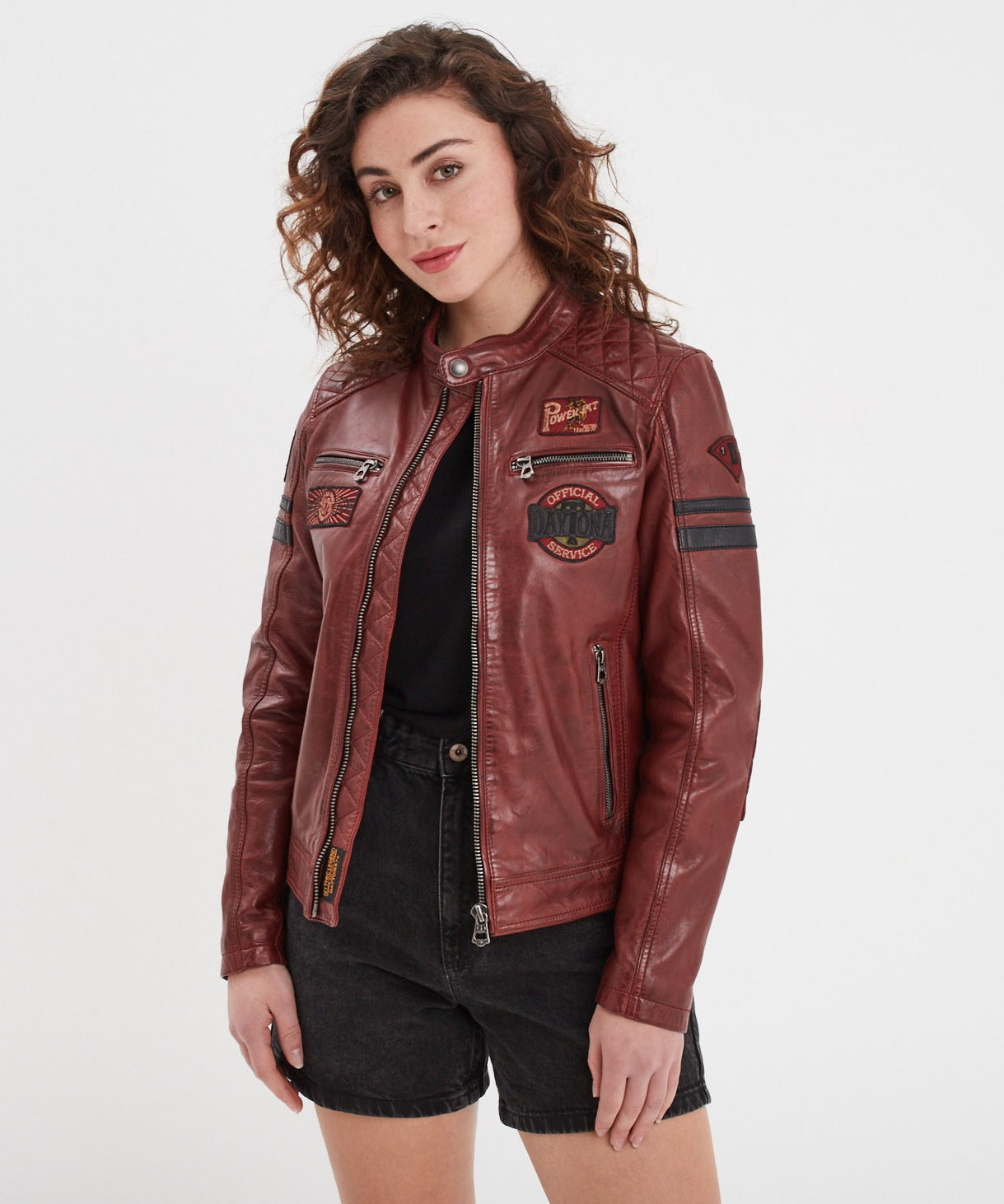 Walkora - Blouson moto vintage femme