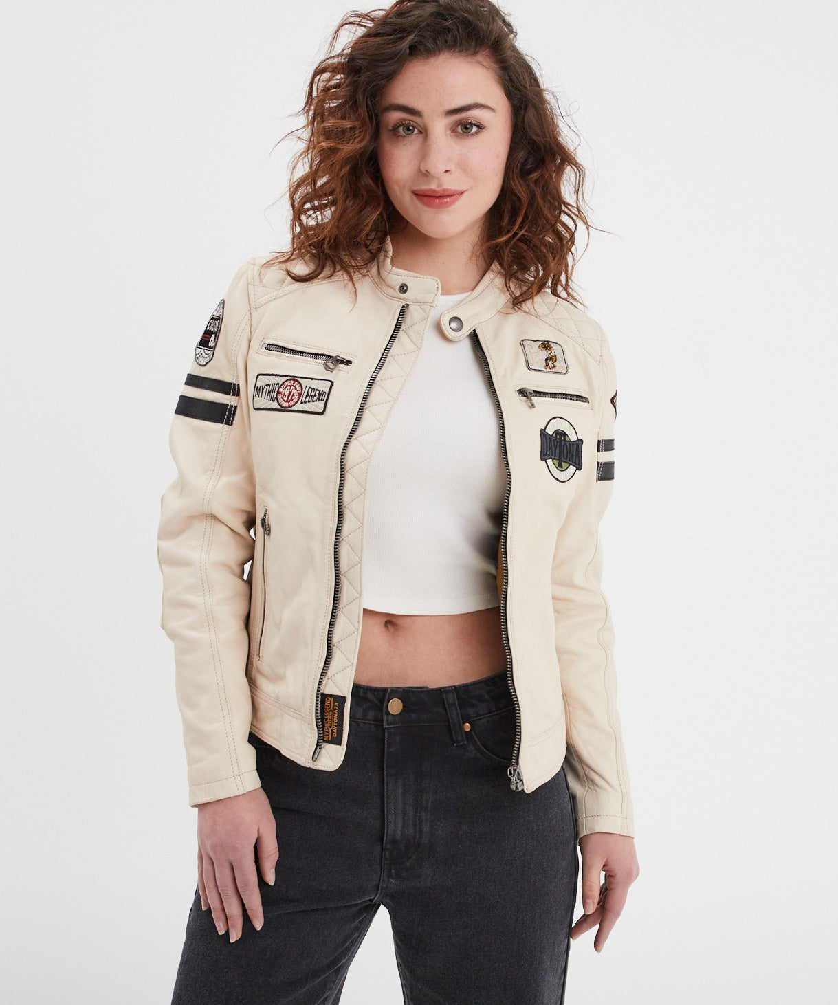 Walkora - Blouson moto vintage femme