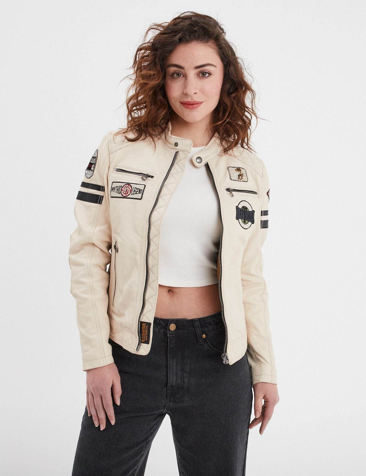 Walkora - Blouson moto vintage femme