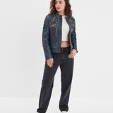 Walkora - Blouson moto vintage femme