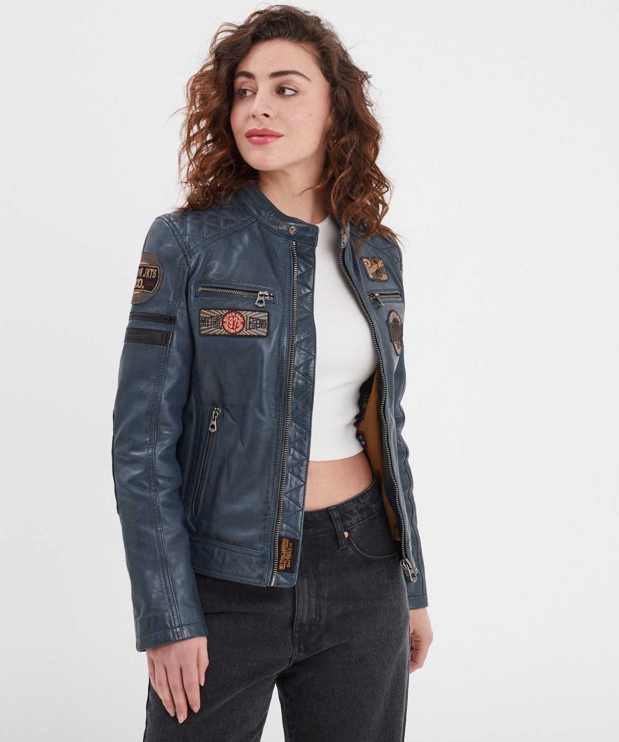 Walkora - Blouson moto vintage femme