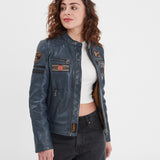 Walkora - Blouson moto vintage femme