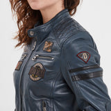 Walkora - Blouson moto vintage femme