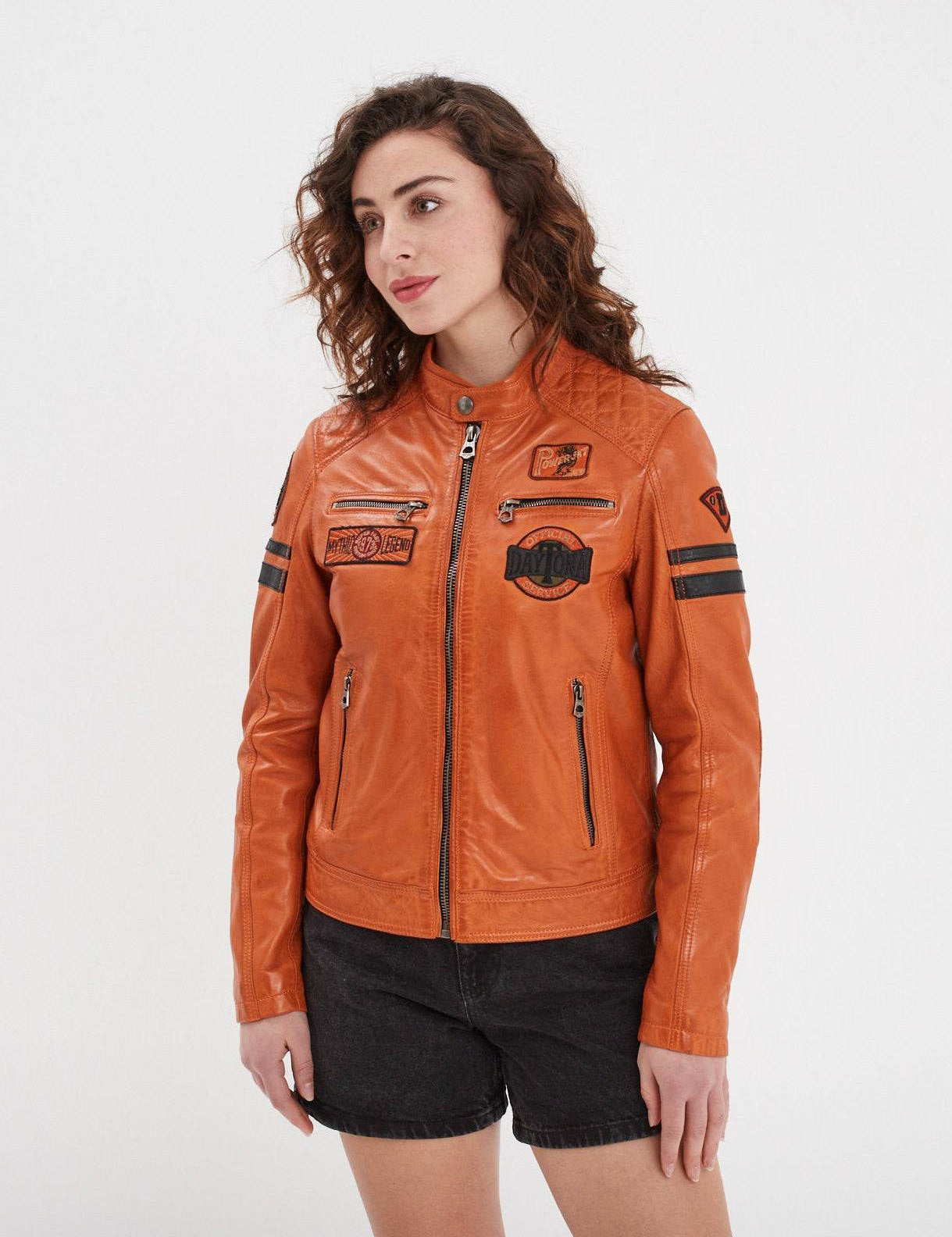 Walkora - Blouson moto vintage femme