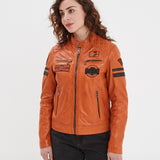 Walkora - Blouson moto vintage femme