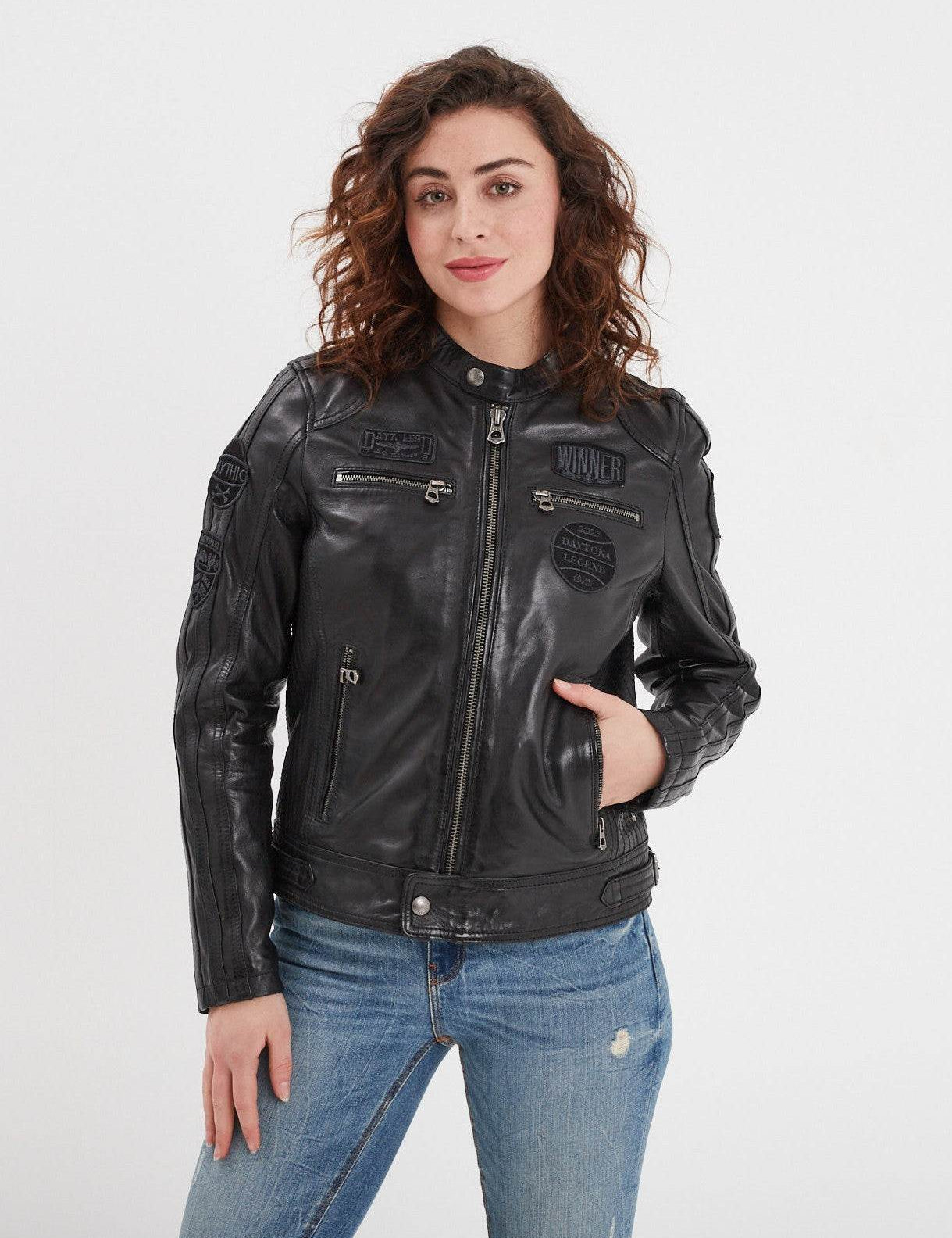 Wartbugy - Blouson moto vintage femme