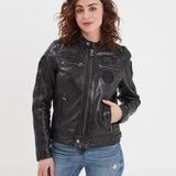 Wartbugy - Blouson moto vintage femme