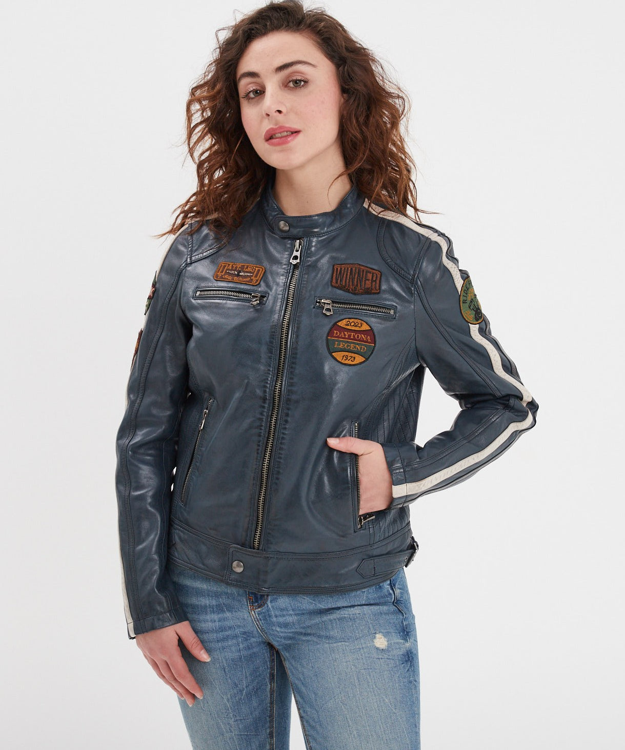 Wartbugy - Blouson moto vintage femme