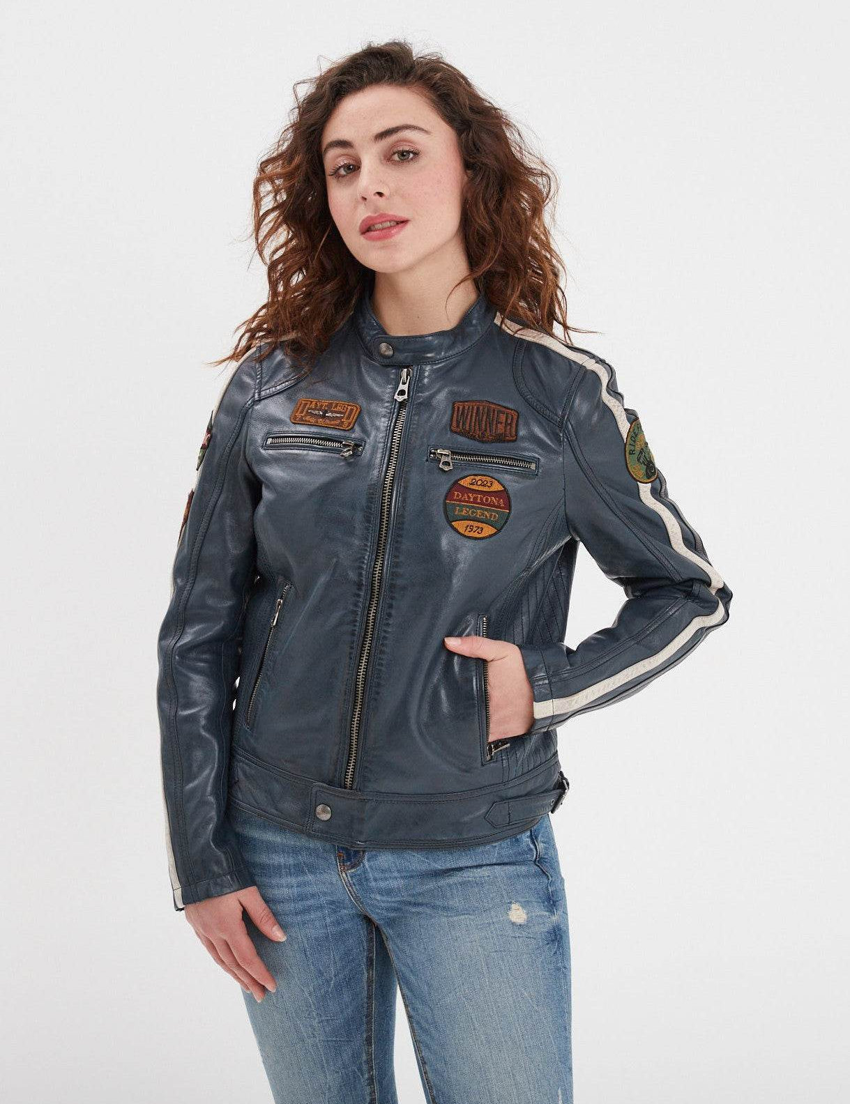 Wartbugy - Blouson moto vintage femme