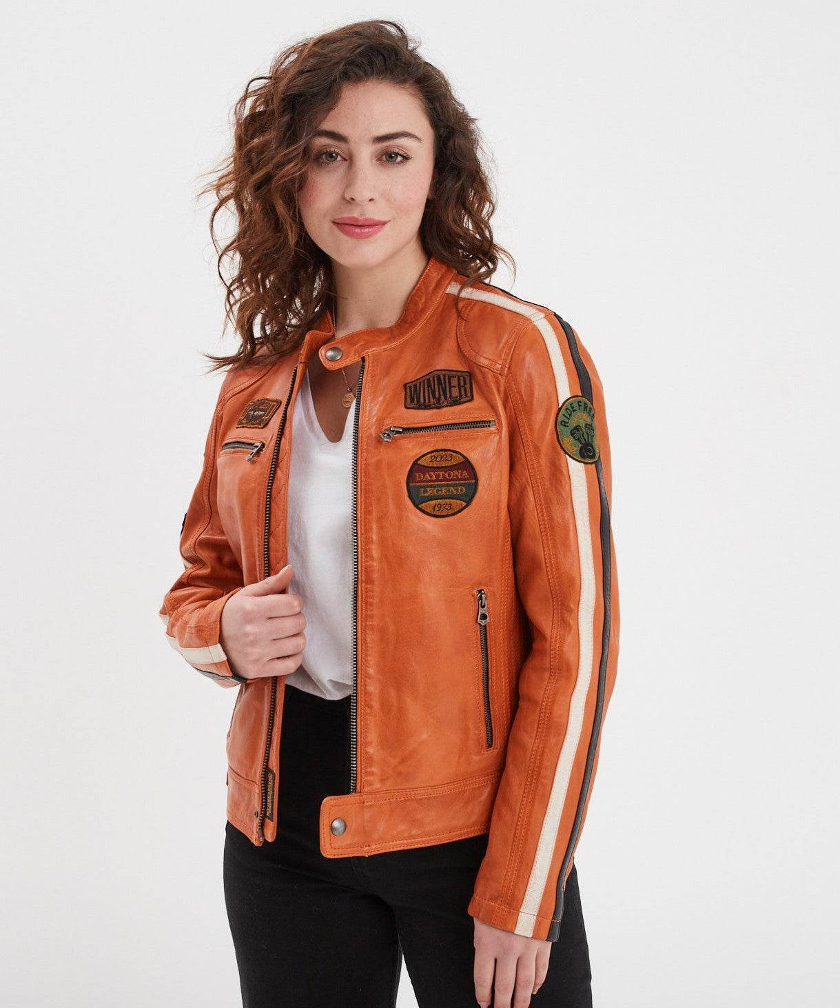 Veste Marque Vetement Vintage Femme Wartbugy Blouson Moto Vintage