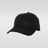 Casquette de baseball en coton noir uni sans logo.