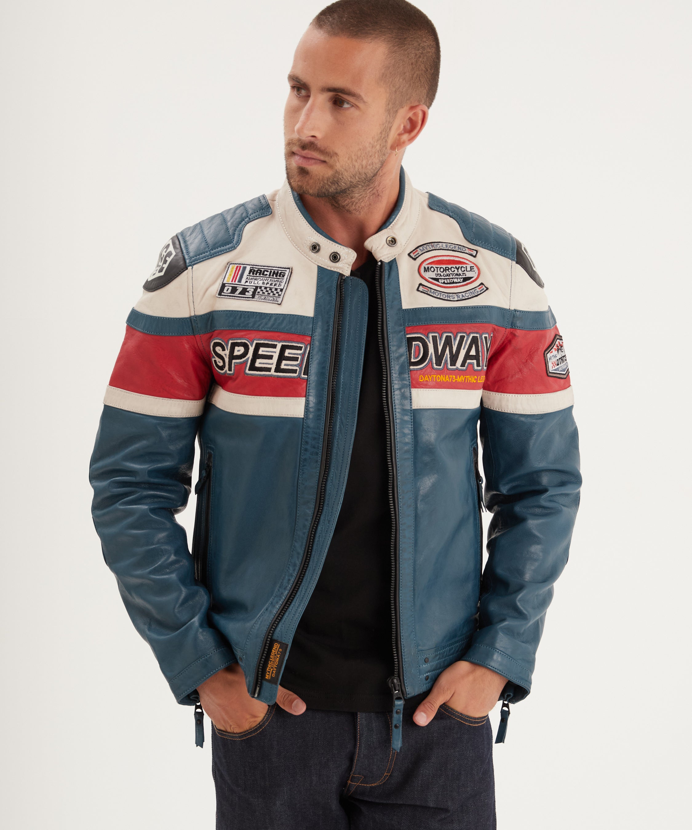 Albon - Blouson cuir motard