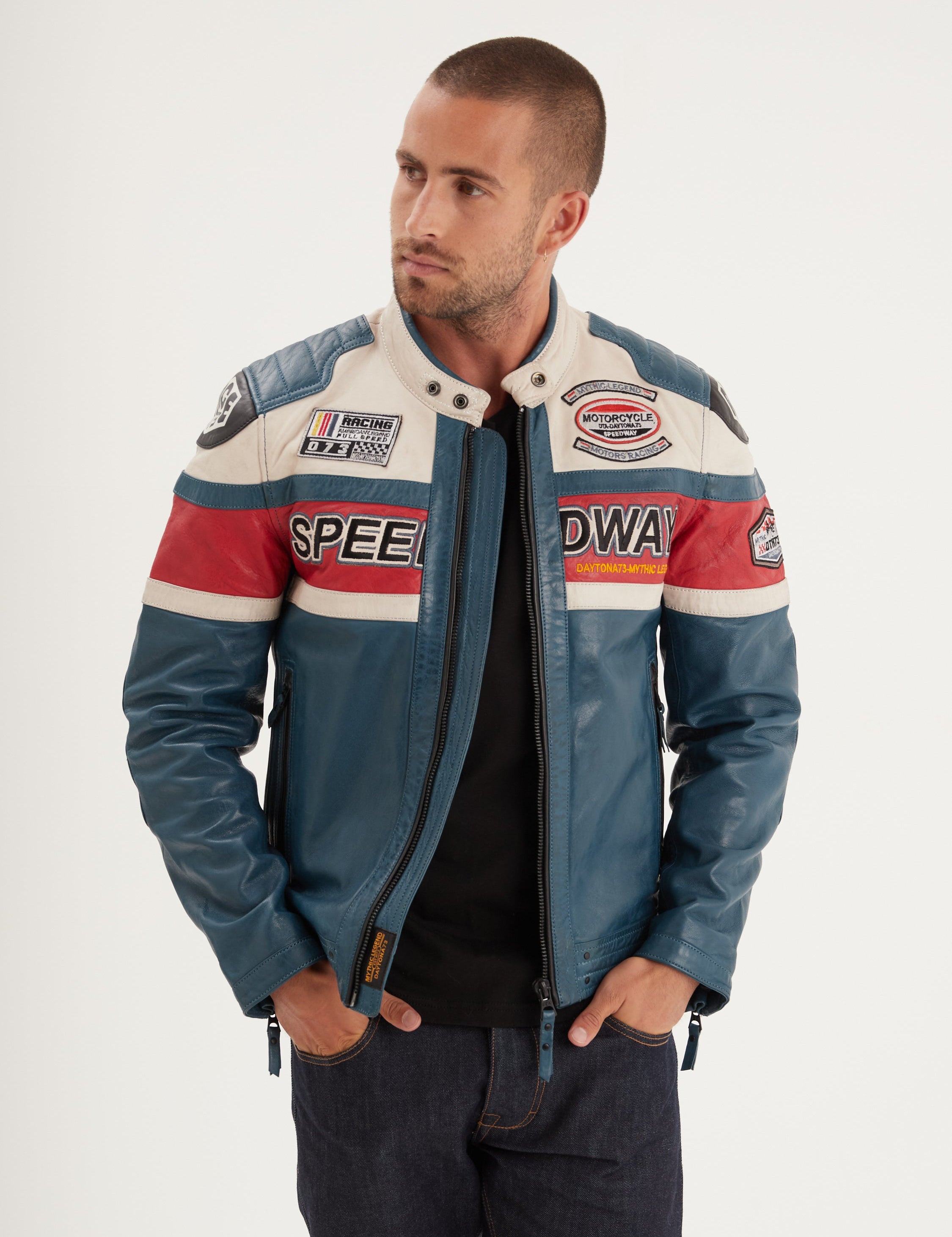 Albon - Blouson cuir motard