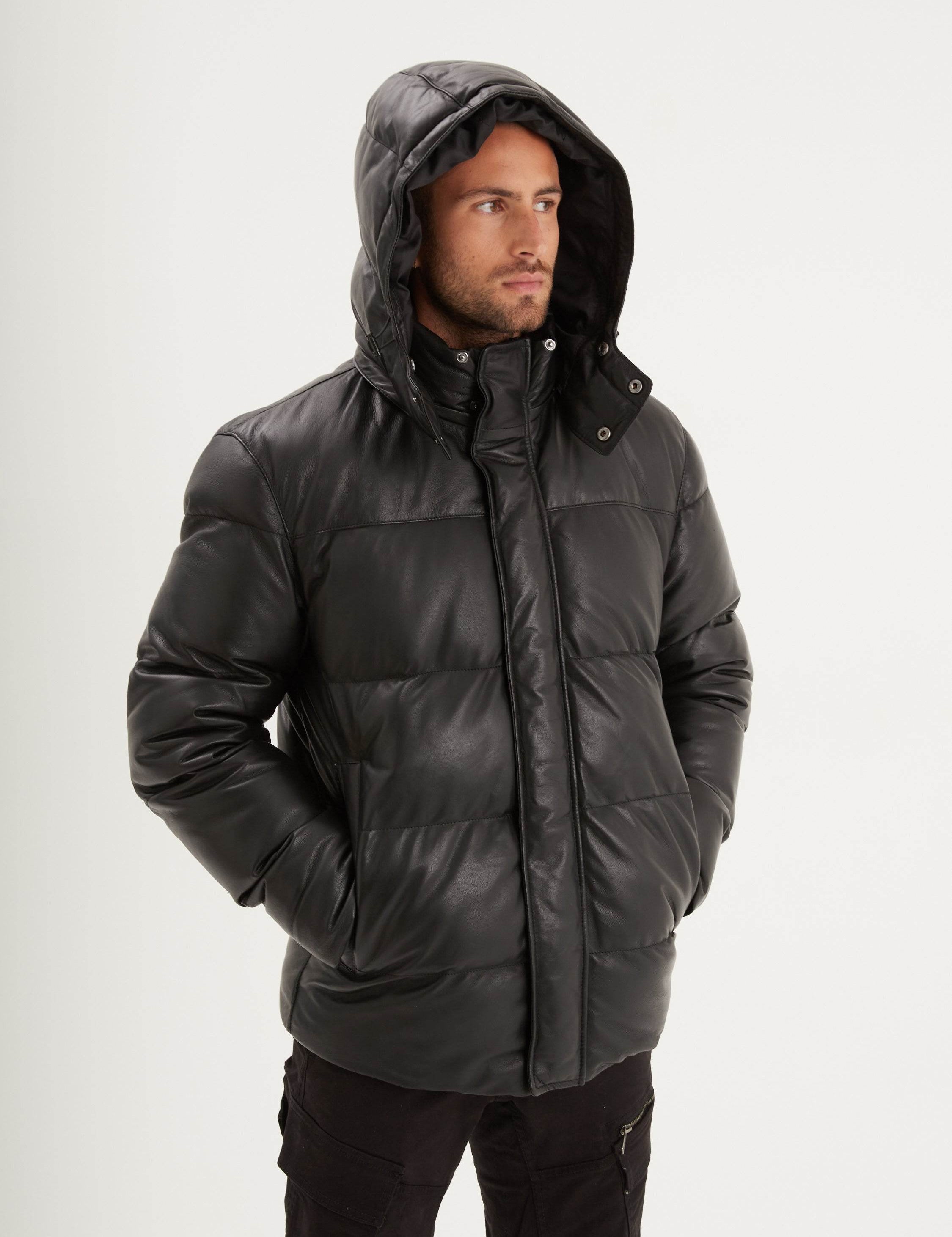 Alpine - Doudoune chaude cuir homme