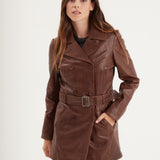 Anna - Veste classique cuir femme