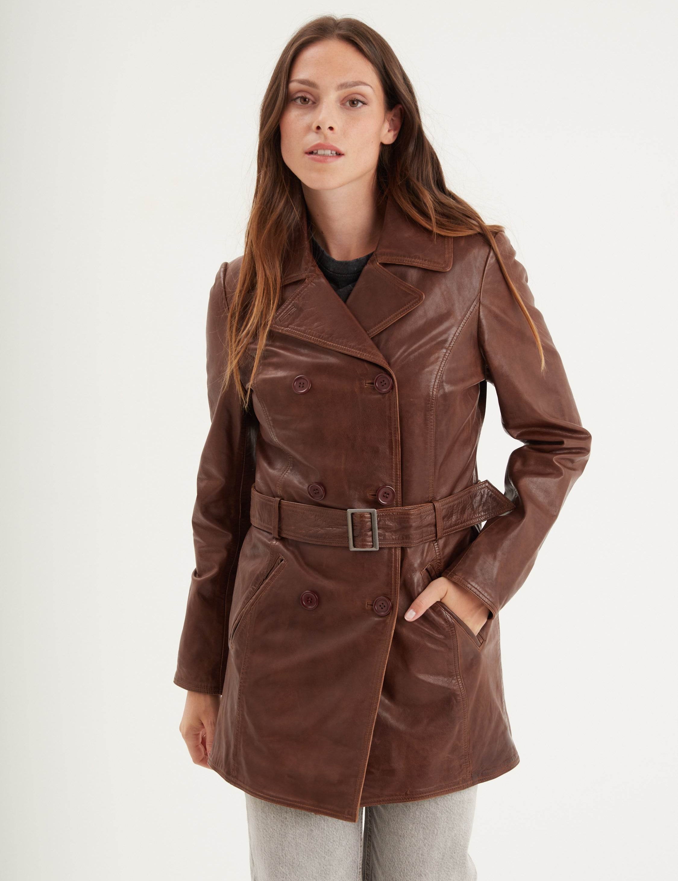 Anna - Veste classique cuir femme