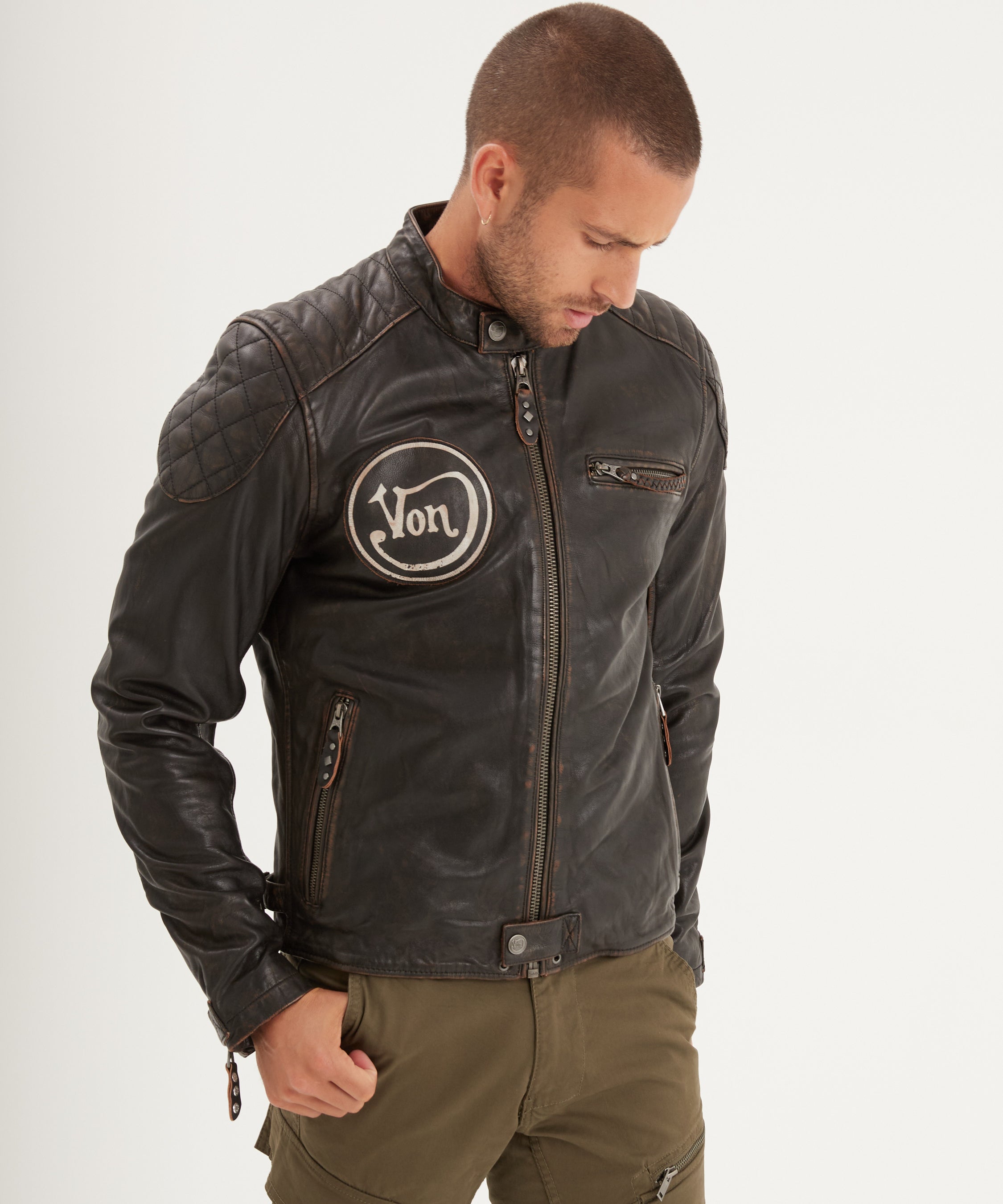 Buster - Blouson cuir moto vintage